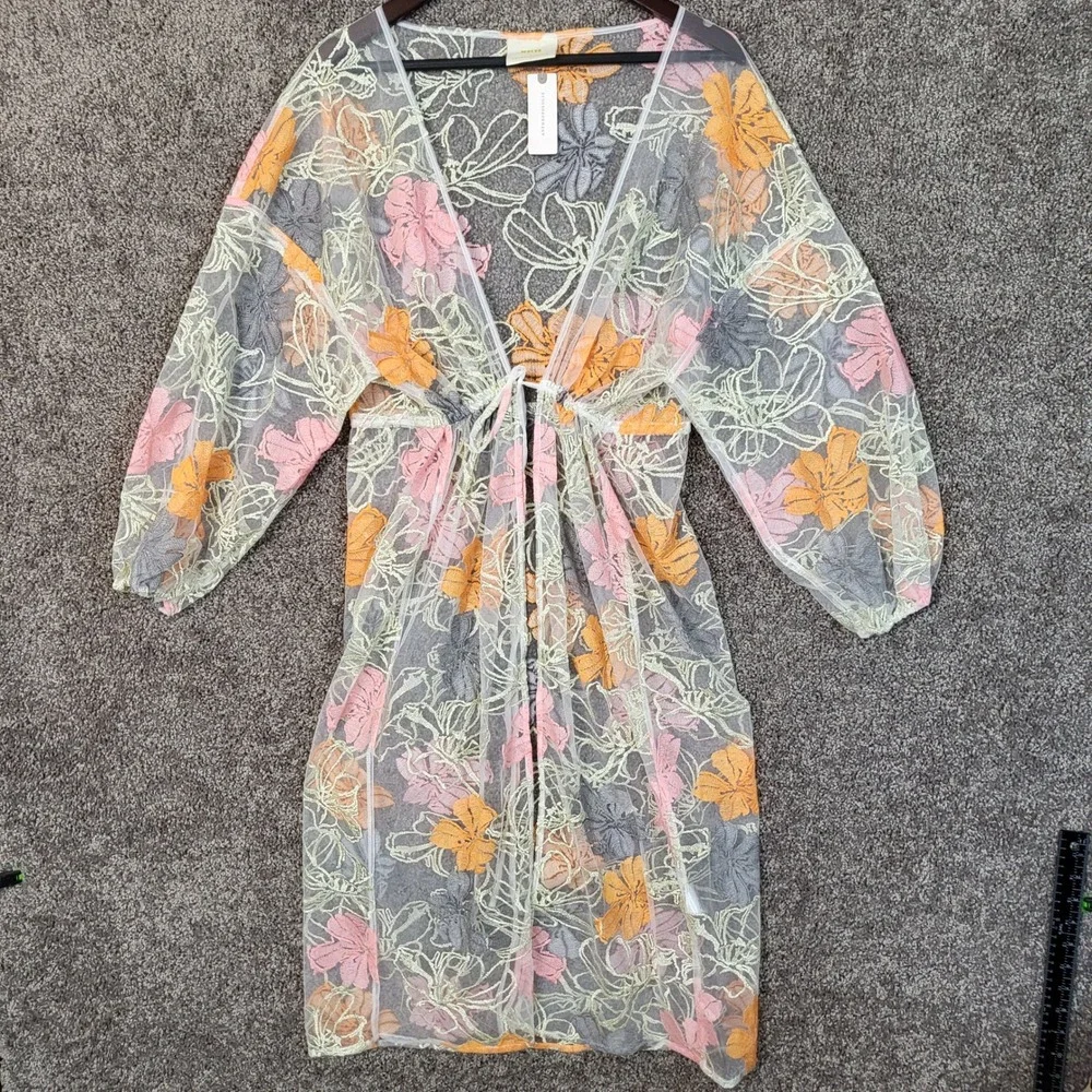 Maeve‎ by Anthropologie Quinn Embroidered Mesh Floral Cover Up One Size NWT $130